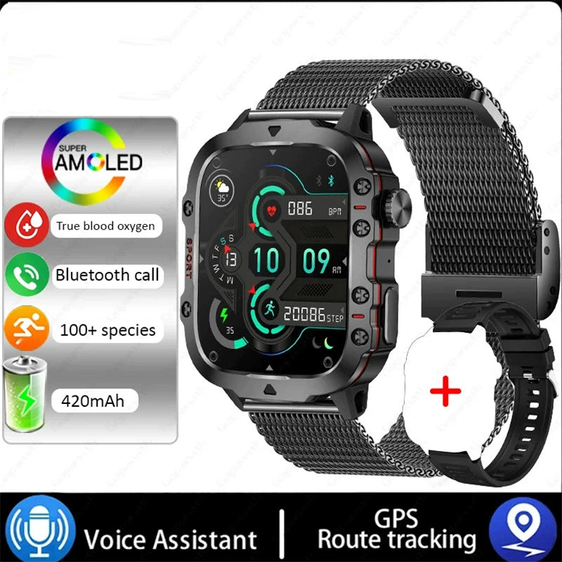 Foreign Trade Popular Style 3atm Outdoor Multi-Sport Smart Watch Bluetooth Calling Phone Long Standby Bracelet Factory
