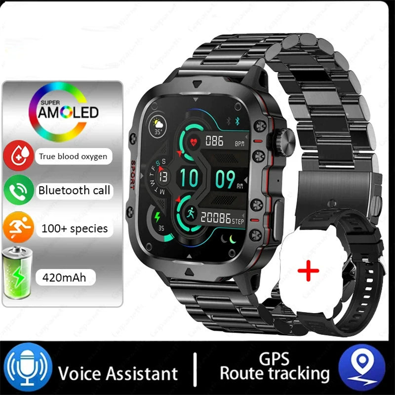 Foreign Trade Popular Style 3atm Outdoor Multi-Sport Smart Watch Bluetooth Calling Phone Long Standby Bracelet Factory