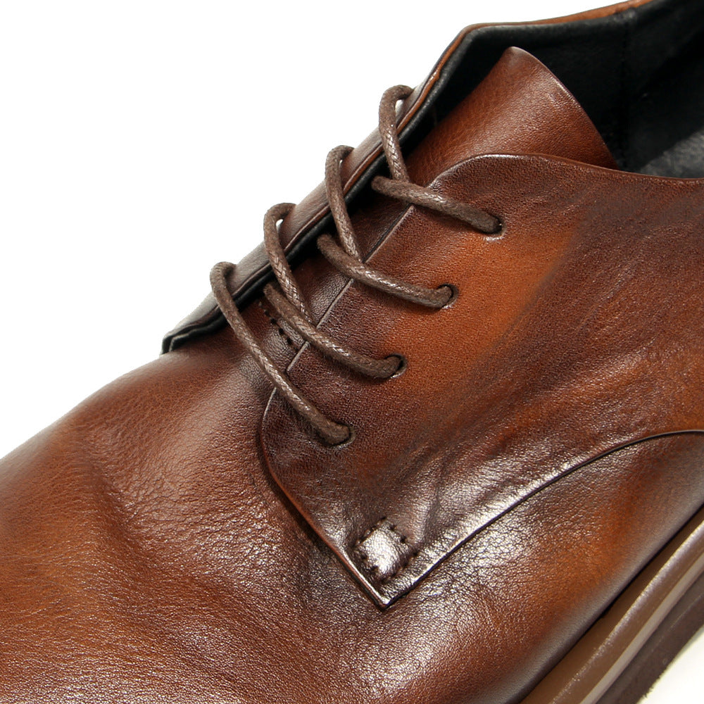 Genuine leather Men's formal shoes Retro Man Leather shoes Luxury Quality Wedding Social Shoes Male Business Shoes Handmade 2025