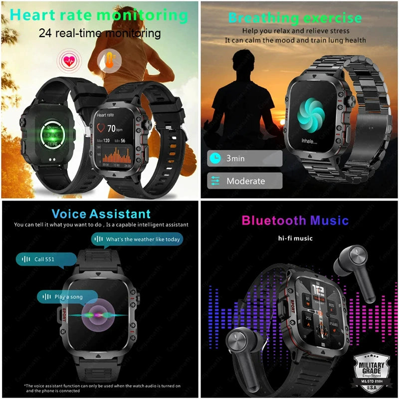 Foreign Trade Popular Style 3atm Outdoor Multi-Sport Smart Watch Bluetooth Calling Phone Long Standby Bracelet Factory