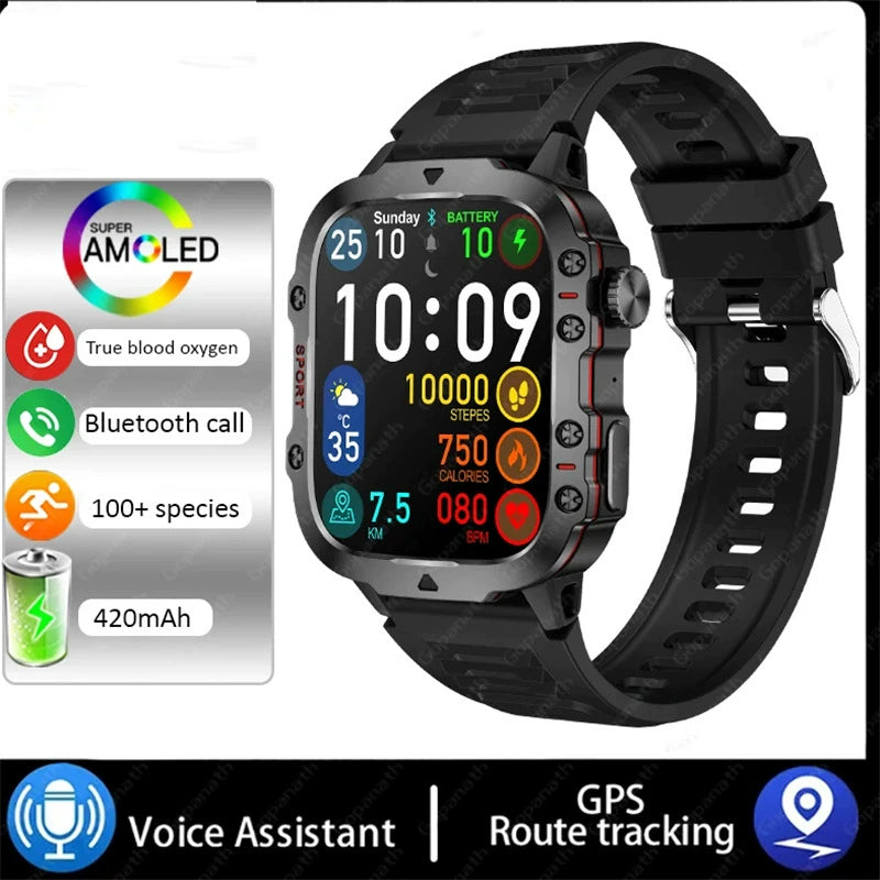 Foreign Trade Popular Style 3atm Outdoor Multi-Sport Smart Watch Bluetooth Calling Phone Long Standby Bracelet Factory