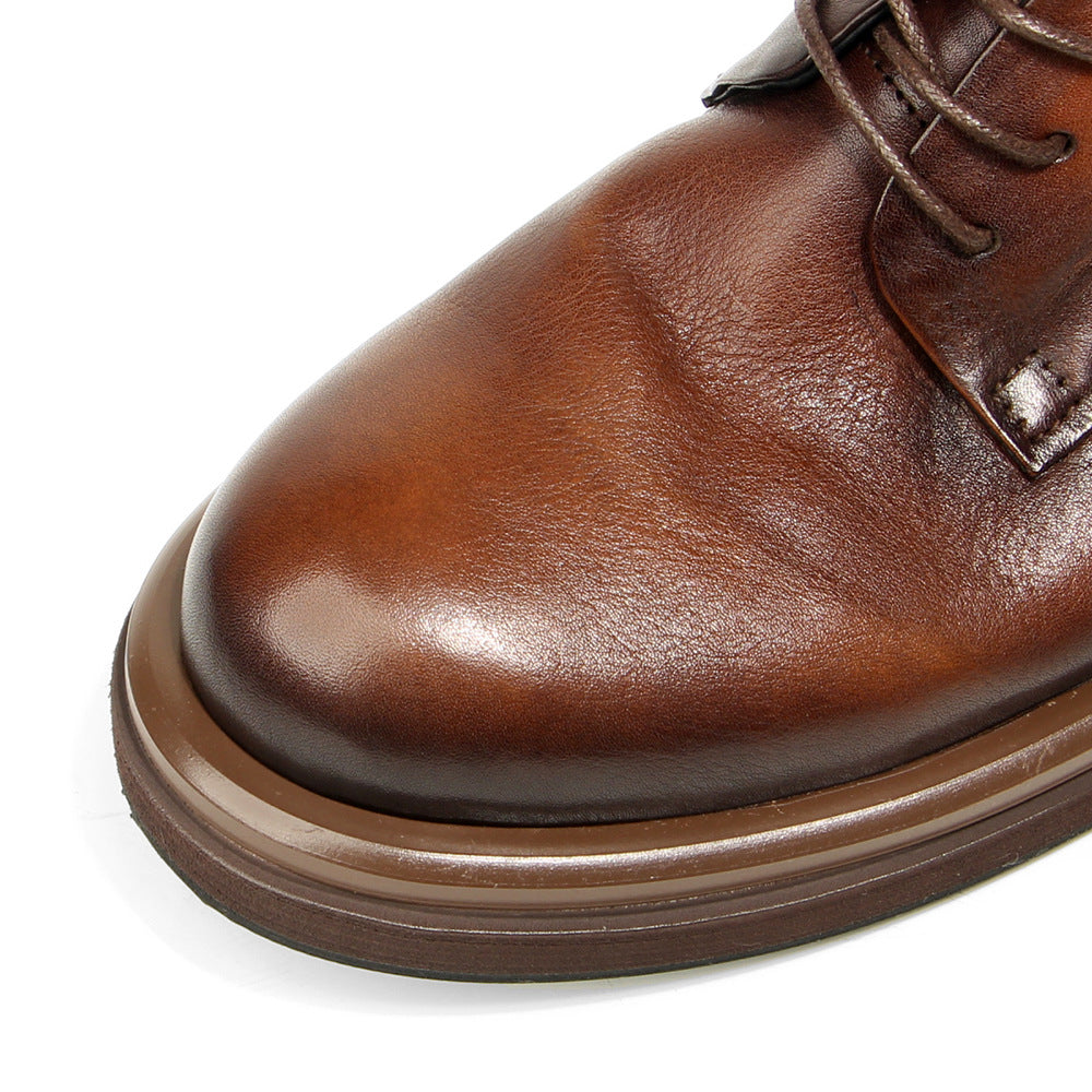 Genuine leather Men's formal shoes Retro Man Leather shoes Luxury Quality Wedding Social Shoes Male Business Shoes Handmade 2025