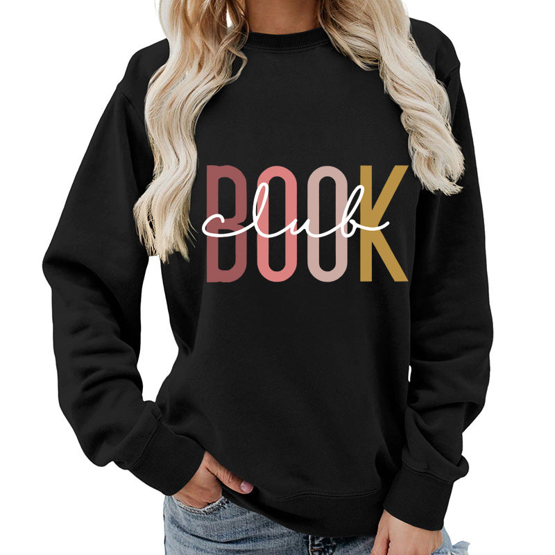 Oversized Cotton Blend Graphic Sweatshirt — Black | KIMLUD