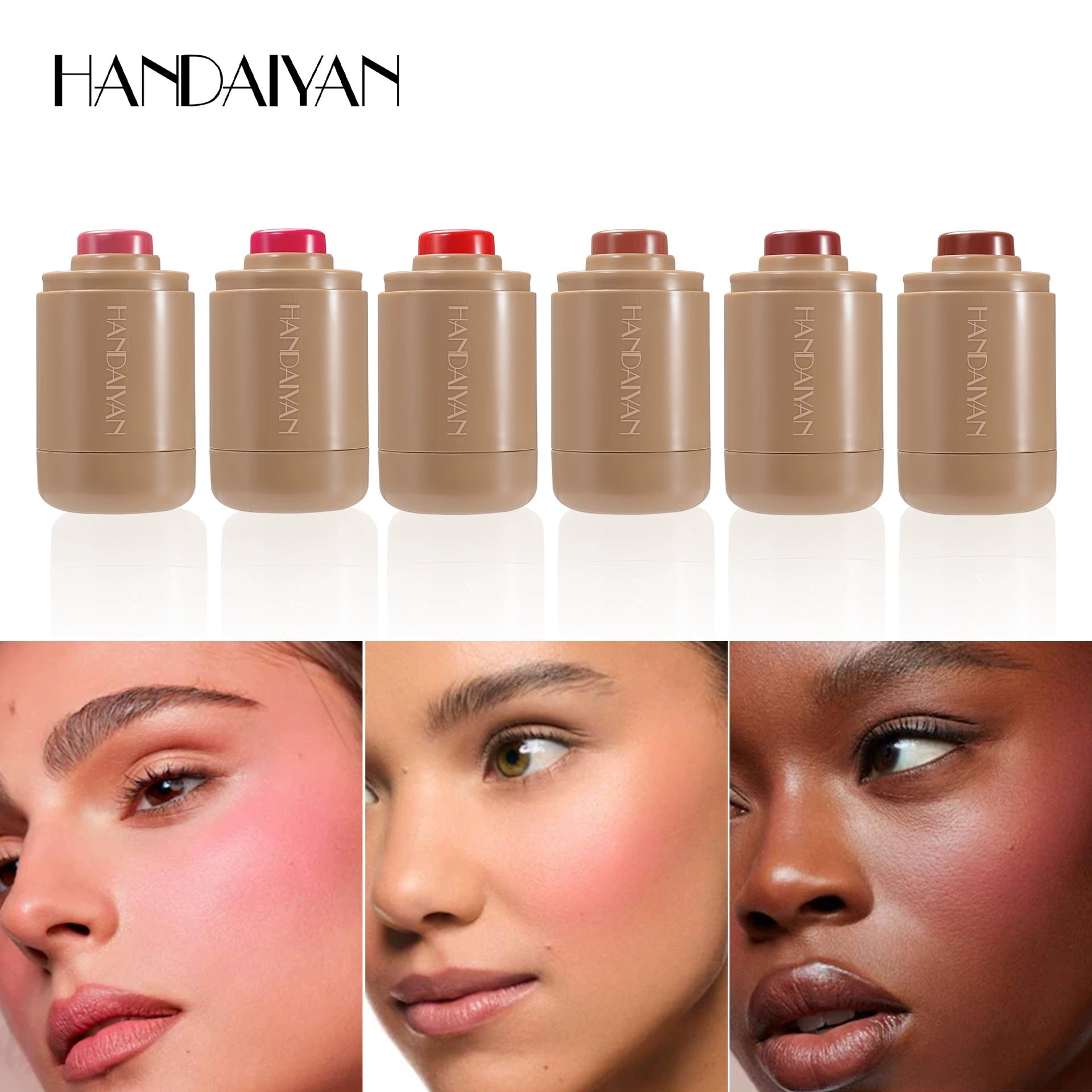 Cyber Celebrity Style New Arrival Haili Rhode Same Style Blush Repair Nature Matte Portable Lip and Cheek Dual-Use Pocket Blush Stick