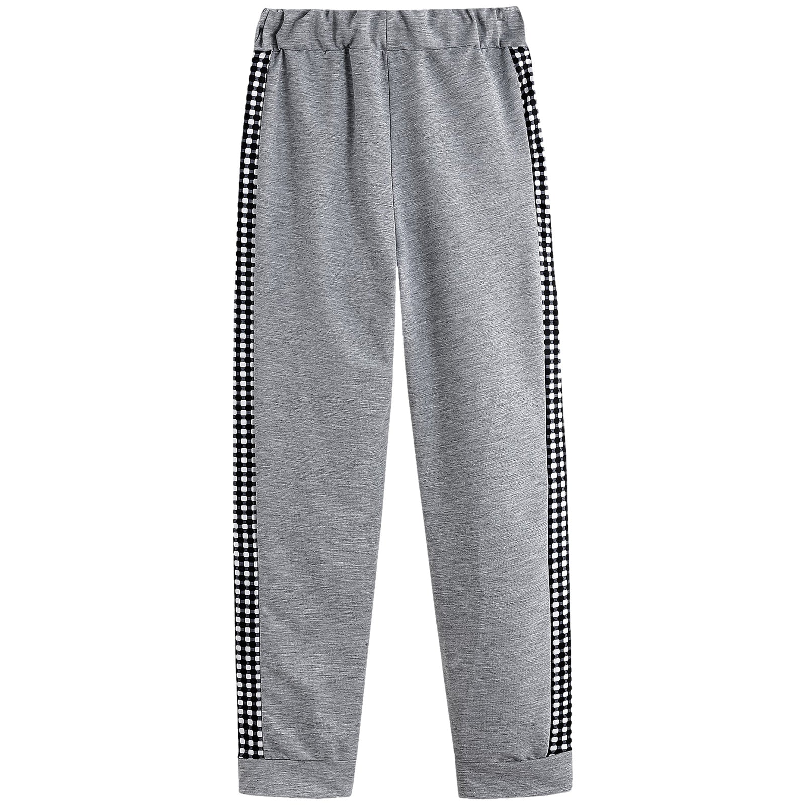 Polyester Stretch Suit Set Plaid Zip Up Tailored Long — Gray | KIMLUD