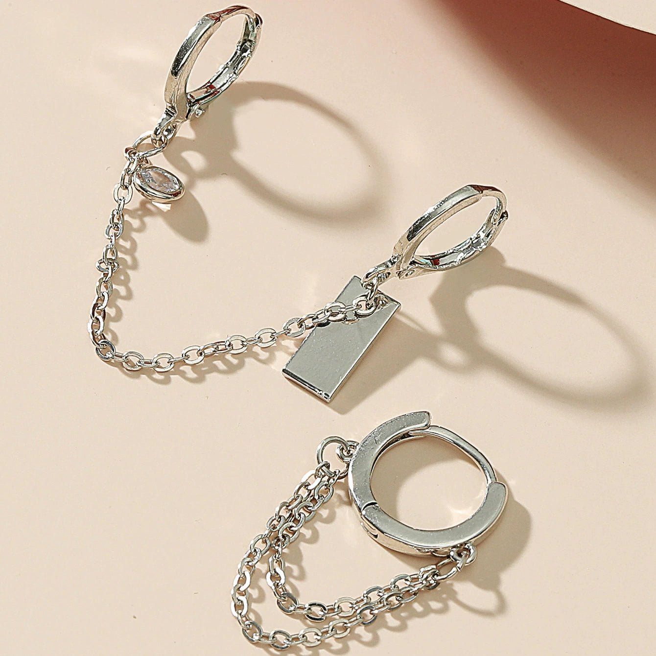 Instagram Fashion Chain Ear Clip Hip-Hop Asymmetric Circle