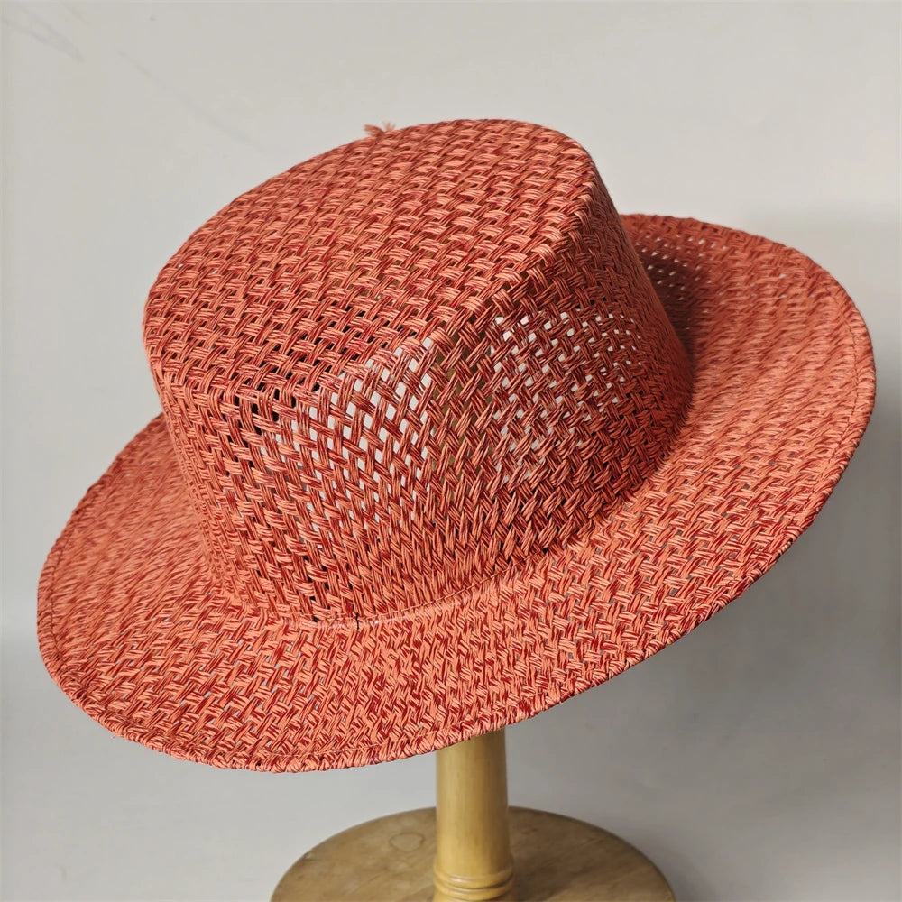 2026 New Hat Panama Straw Hat British Top Hat Men's and Women's Foldable Sun Shading Beach Hat Sun Protection hat