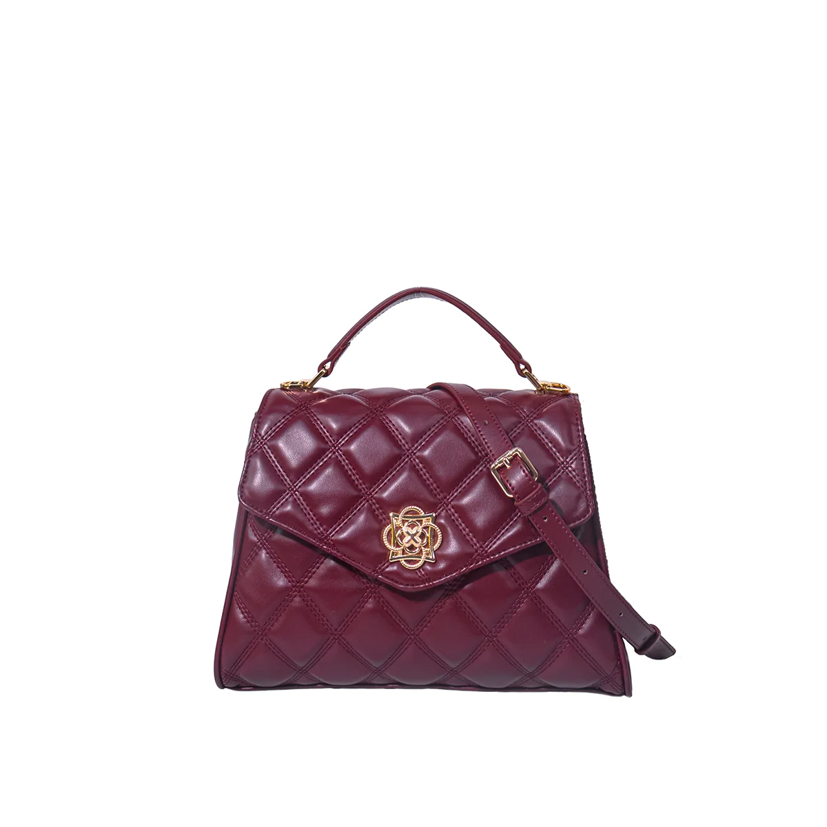 Quilted Square Bag - Top Handle Crossbody - Square Silhouette | KIMLUD