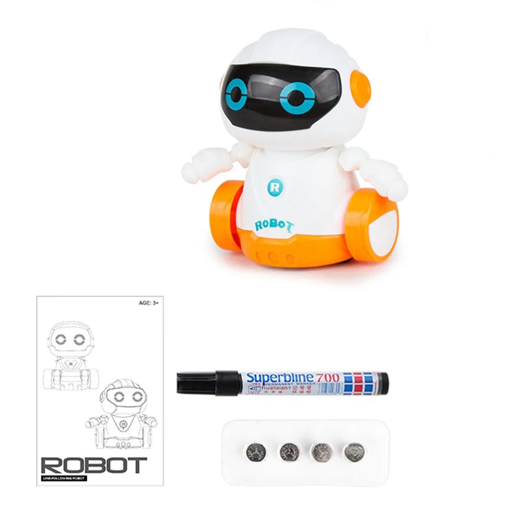 Smart Kids Early Education Intelligent Robots Educational Robot Toys for Kids with Cute Sound Effects & Track Drawing Function