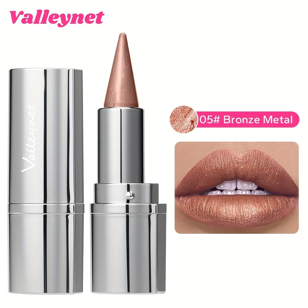 Metallic Lipstick Longlasting Glitter Lip Glaze Waterproof Moisturize Red Luminous liptint Shimmer Shiny Lipgloss Makeup