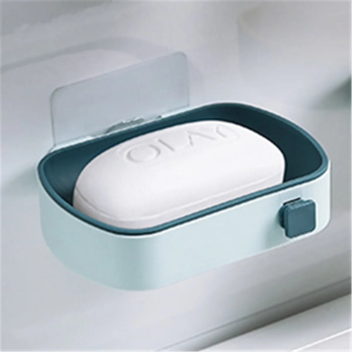 Leaf-Shaped Clear Plastic Soap Dish With Drain — Clear | KIMLUD