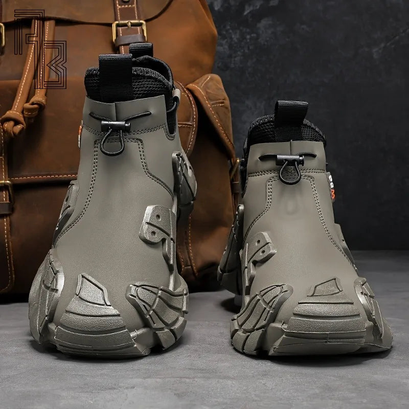 Boots - Anti Slip Waterproof - High Top Mid Calf Silhouette | KIMLUD