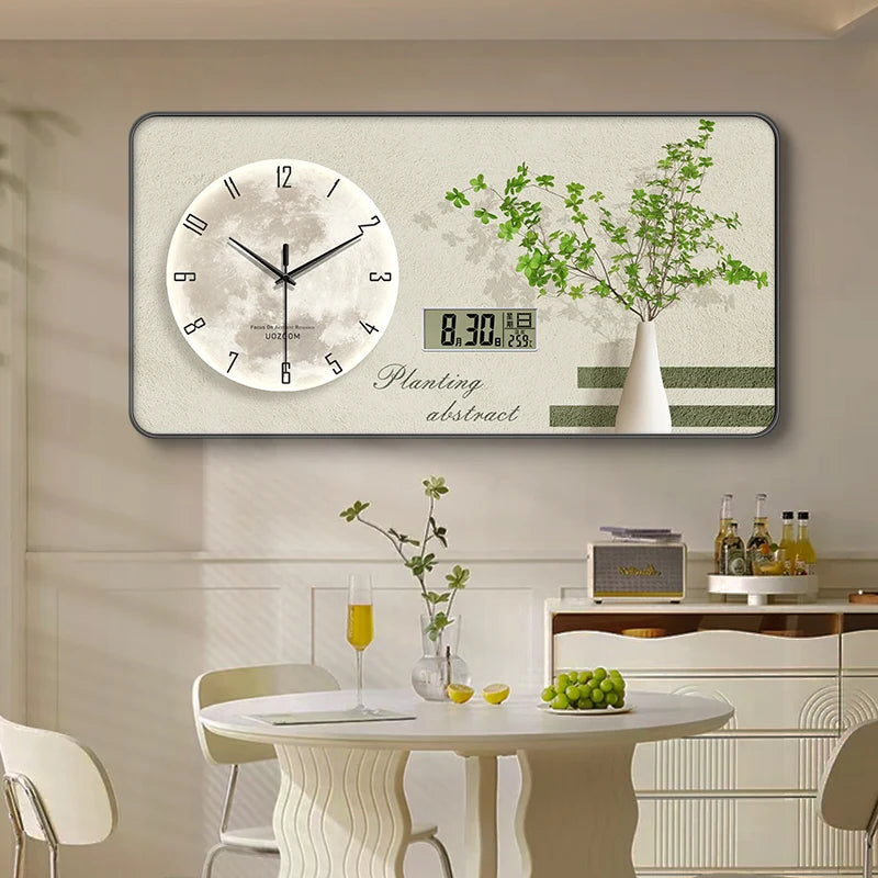 Acrylic Nordic Wall Clock Geometric Frame — Ivory-Cream | KIMLUD