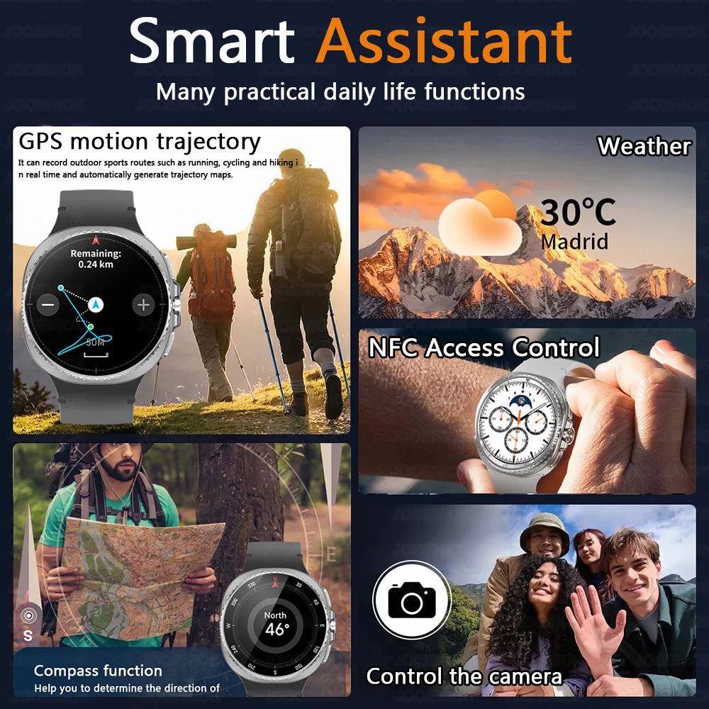 2025 New Watch 8 Ultra Smart Watch Men Sports Bluetooth Call GPS Track Heart Rate AMOLED Screen 3ATM Waterproof Music SmartWatch
