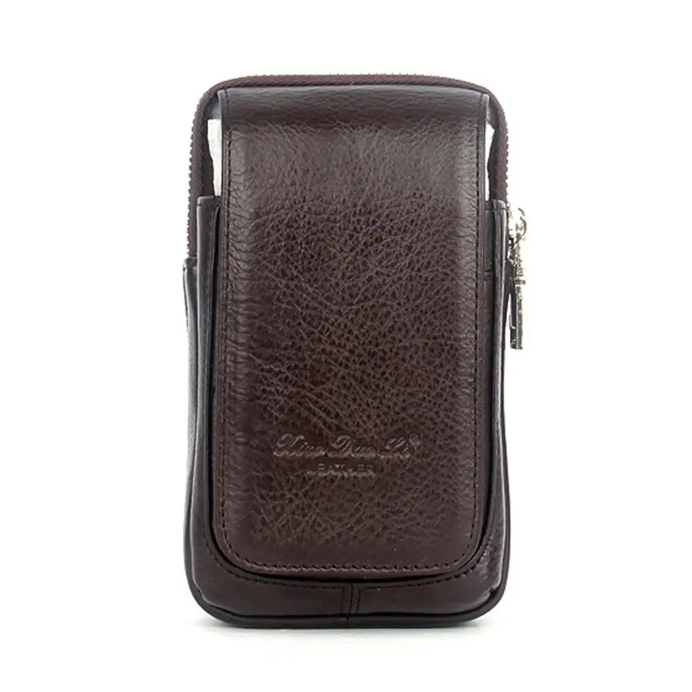 Genuine Leather Waist Pack Coin Pouch — Black | KIMLUD