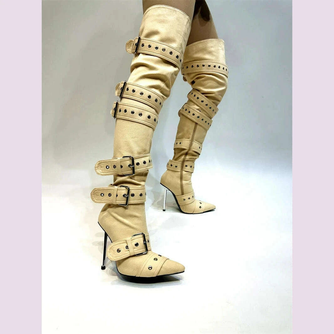 new-womens-denim-metal-rivet-buckle-sandals-womens-sexy-punk-style-pointed-hollow-metal-11cm-high-heel-knee-high-boots-size43kimlud-womens-fashion-34603110