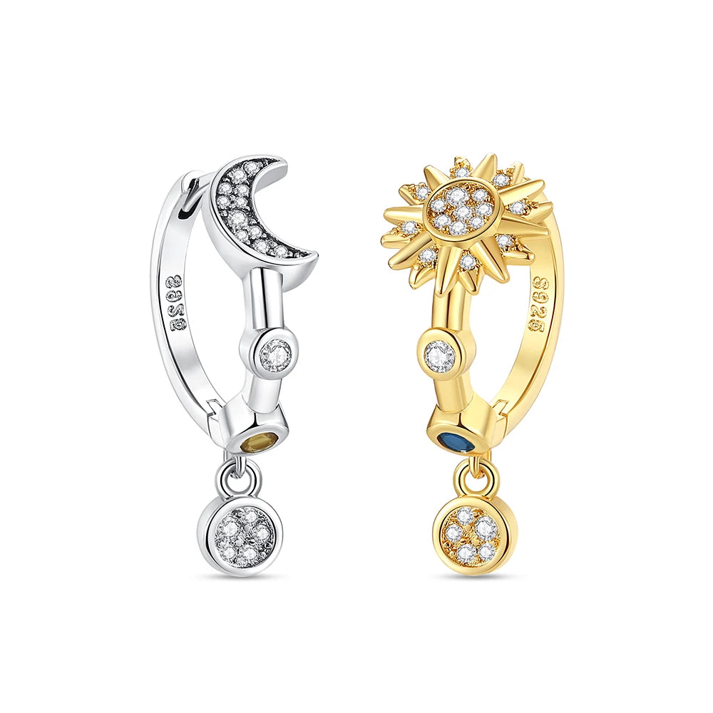 Sterling Silver Stud Hoop Earrings Crown Heart Bee — Rose Gold | KIMLUD
