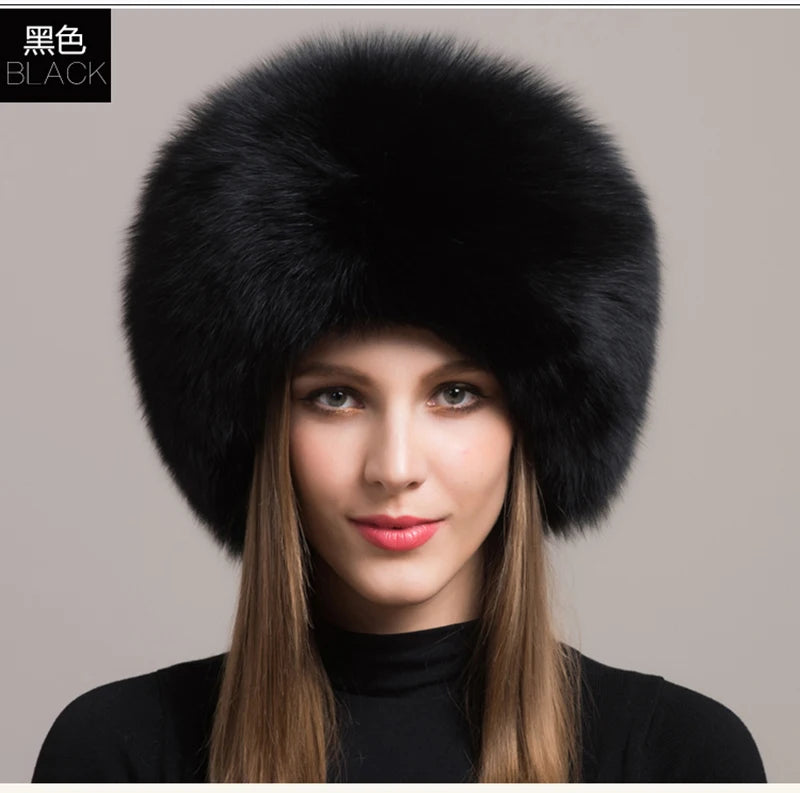 Fox Fur Hat – Real Fox Fur – Winter Warm Cap For Women | KIMLUD