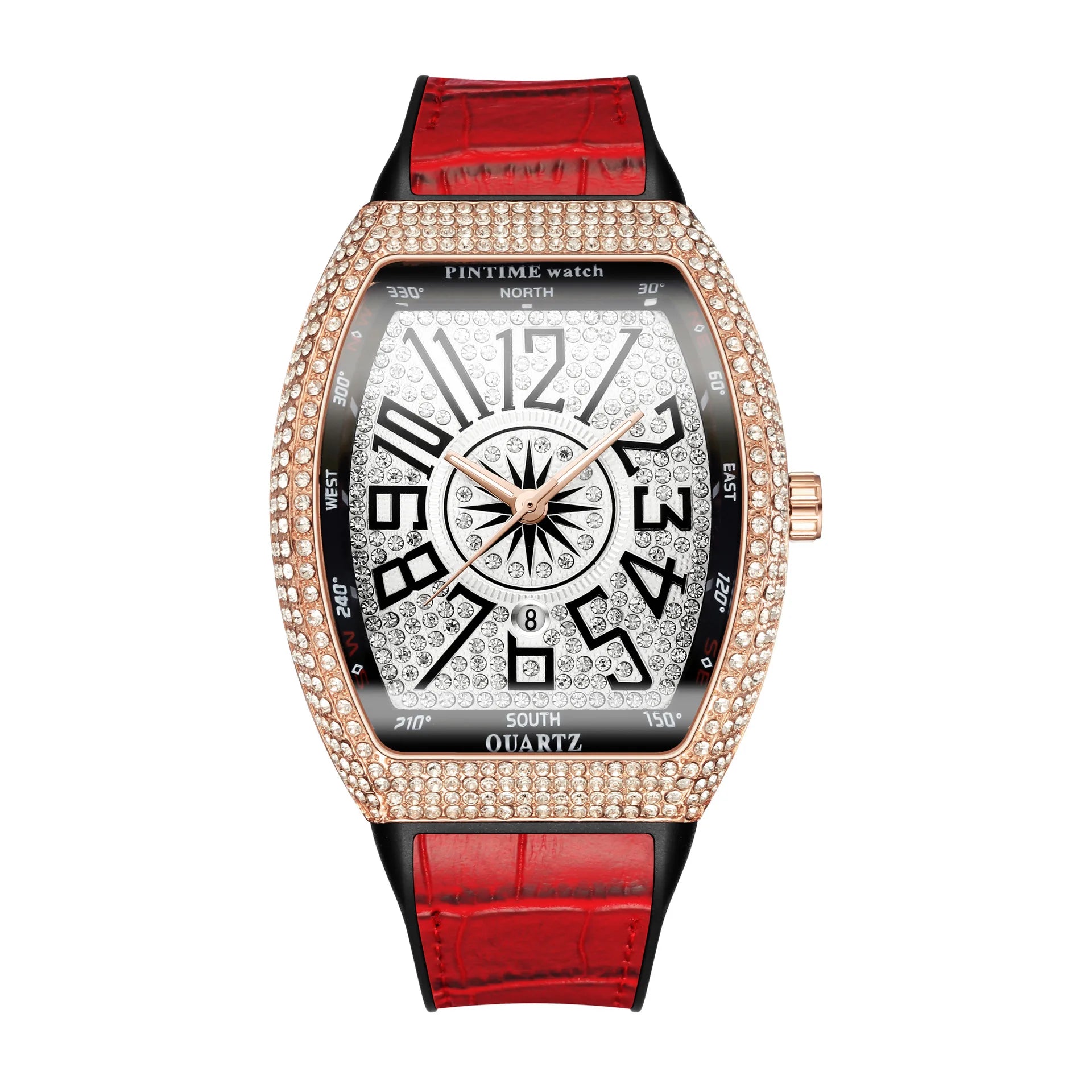 Fashion Mens Watches Men Wristwatches Automatic Quartz Man Clock Male Luxury Reloj Diamond Big Large Arabic Numeral Dial Watch
