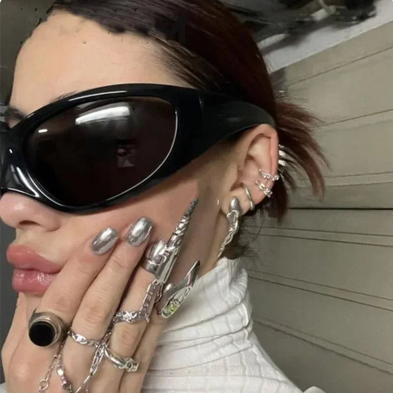 Plastic Oversized Frame Sunglasses — Black | KIMLUD