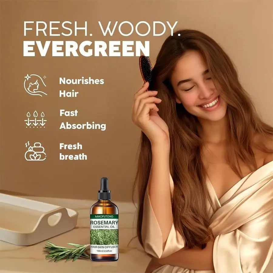 Rosemary-Infused Hair Growth Oil for Dry Damaged Hair and Scalp Care — Amber | KIMLUD