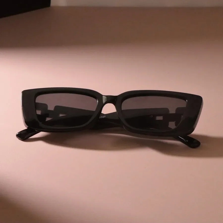 Plastic Square Designer Sunglasses — Black | KIMLUD