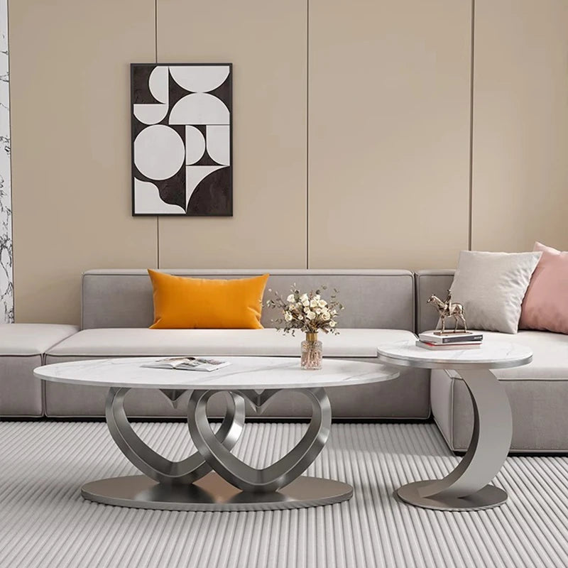 Unique Standing Coffee Table Aesthetic Round Industrial Luxury Coffee Table Modern Simple Mesa Auxiliar Postmodern Furniture