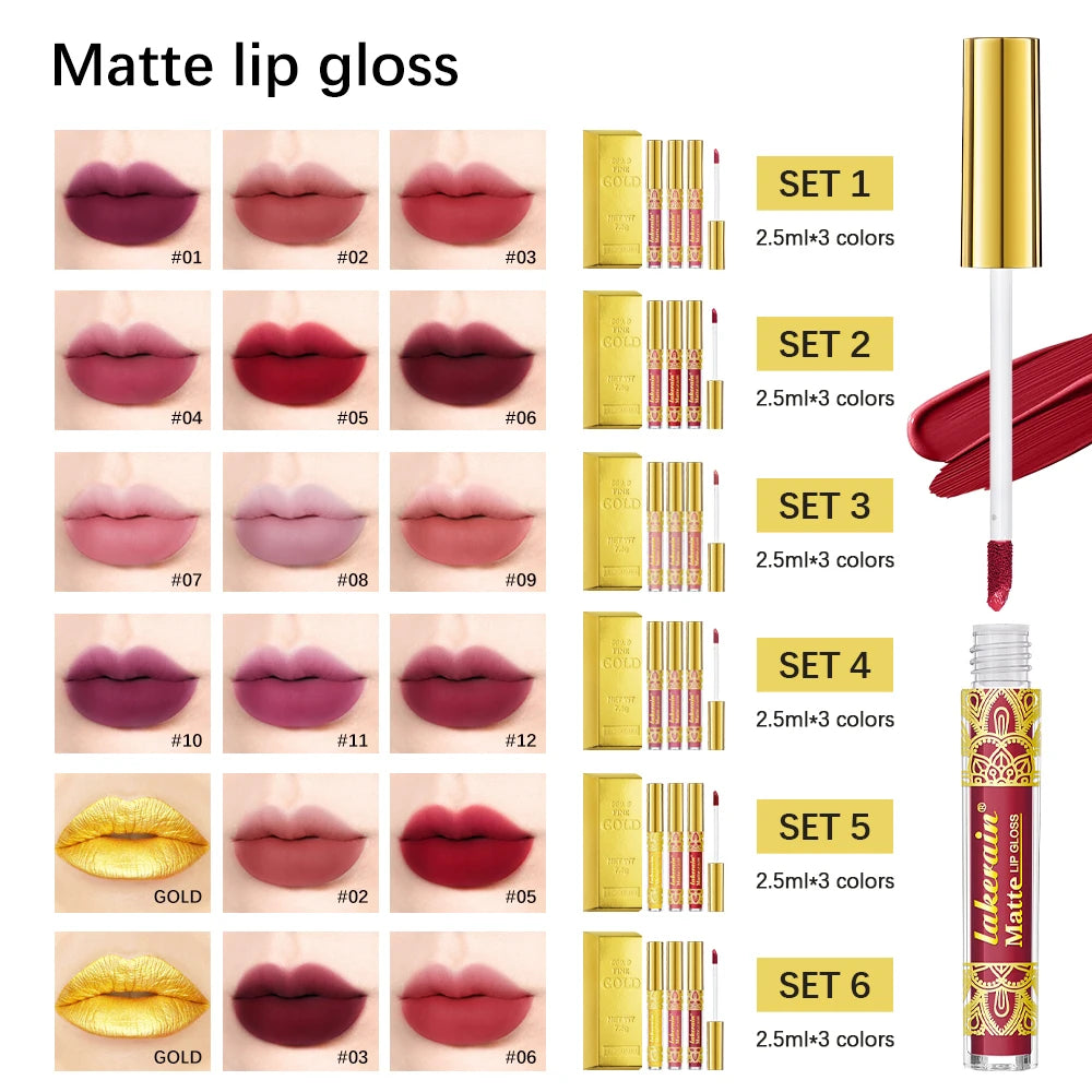 Golden Bar Lipstick Velvet Finish Intense Color — Gold | KIMLUD