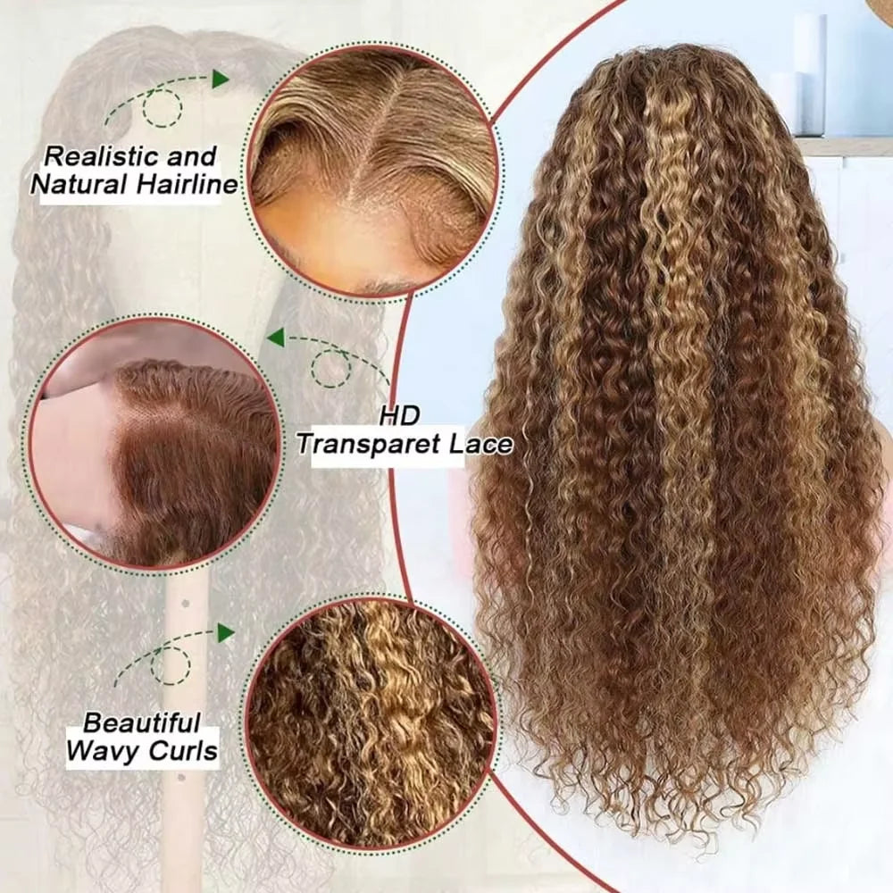 HD Lace Frontal Wig - 40 Inch - Human Hair | P4/27 Ombre | KIMLUD