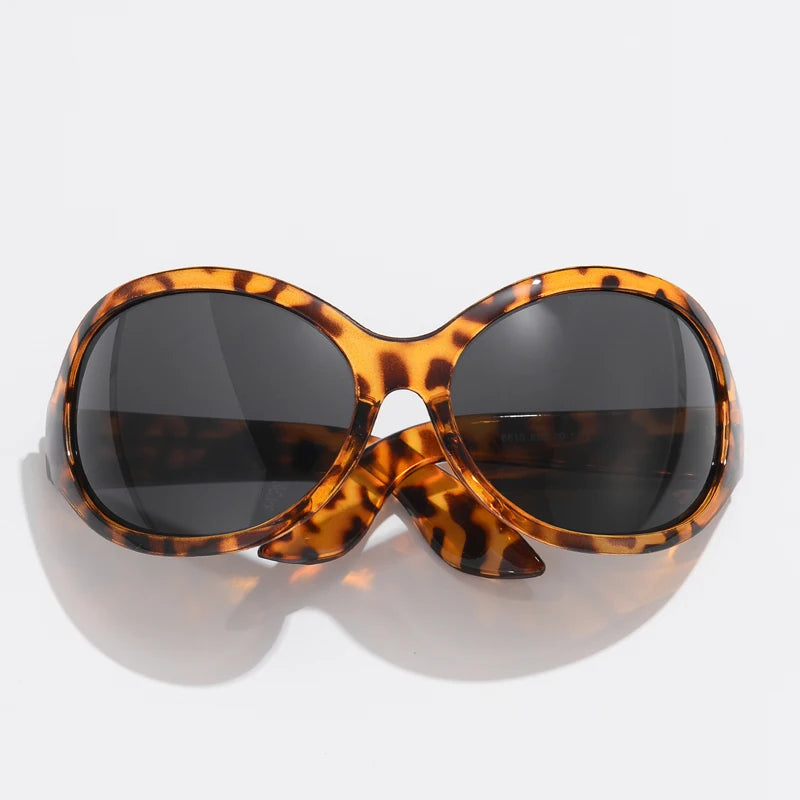 Oversized Plastic Sunglasses Oval — Ivory | KIMLUD