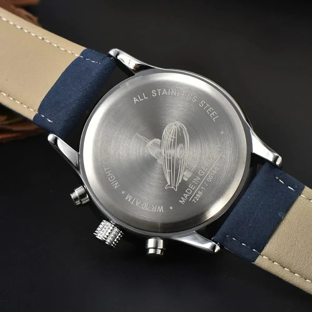 Elegant Zeppelin Luxury Chronograph Men’s Watch Classic Retro Design Multi Functional Business Wristwatch Fashion Timepiece