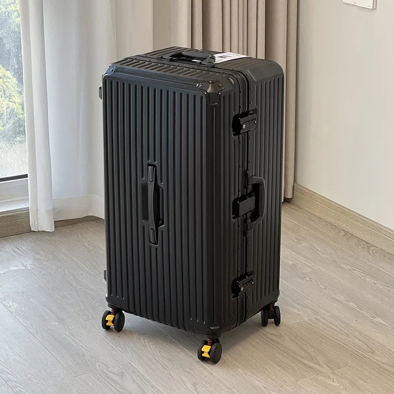 Large capacity 28-inch student thickened handle suitcase for girls, 26-inch aluminum frame travel suitcase for men