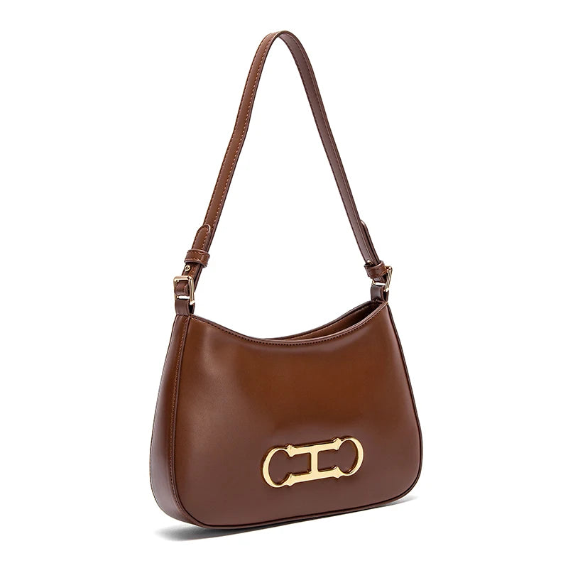 Women's Fashionable Solid Color Letter Design Shoulder Bag Handbag for Casual Use