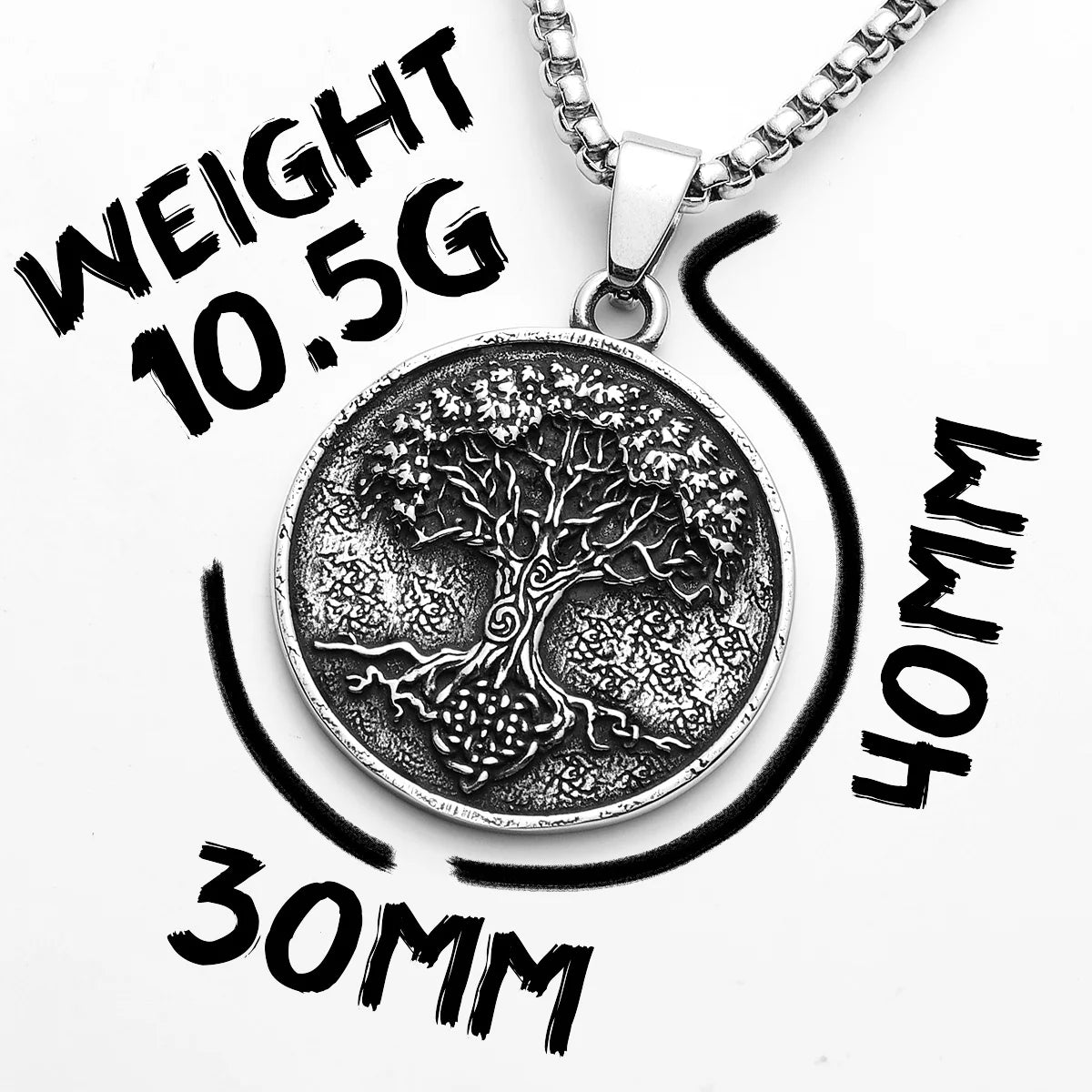 Retro Tree of Life Carving Men Necklaces Pendant Stainless Steel Jewelry For Male Women Punk Hip Hop Accessories Gifts Wholesale
