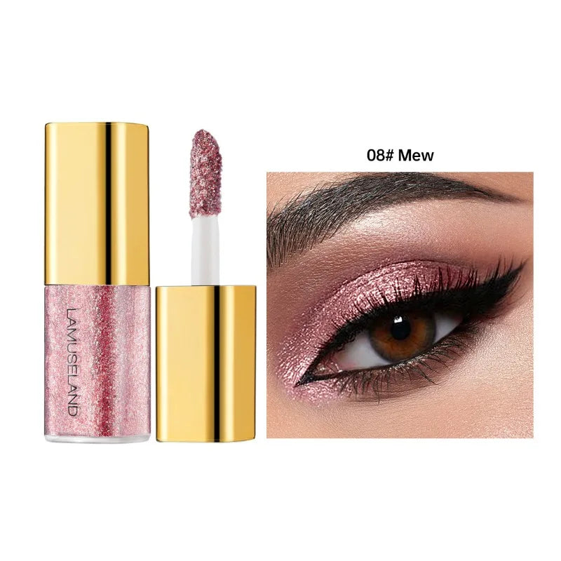 Pearlescent Liquid Eyeshadow Eight-Shade Range, Long-Lasting Glitter Finish — Multicolor | KIMLUD