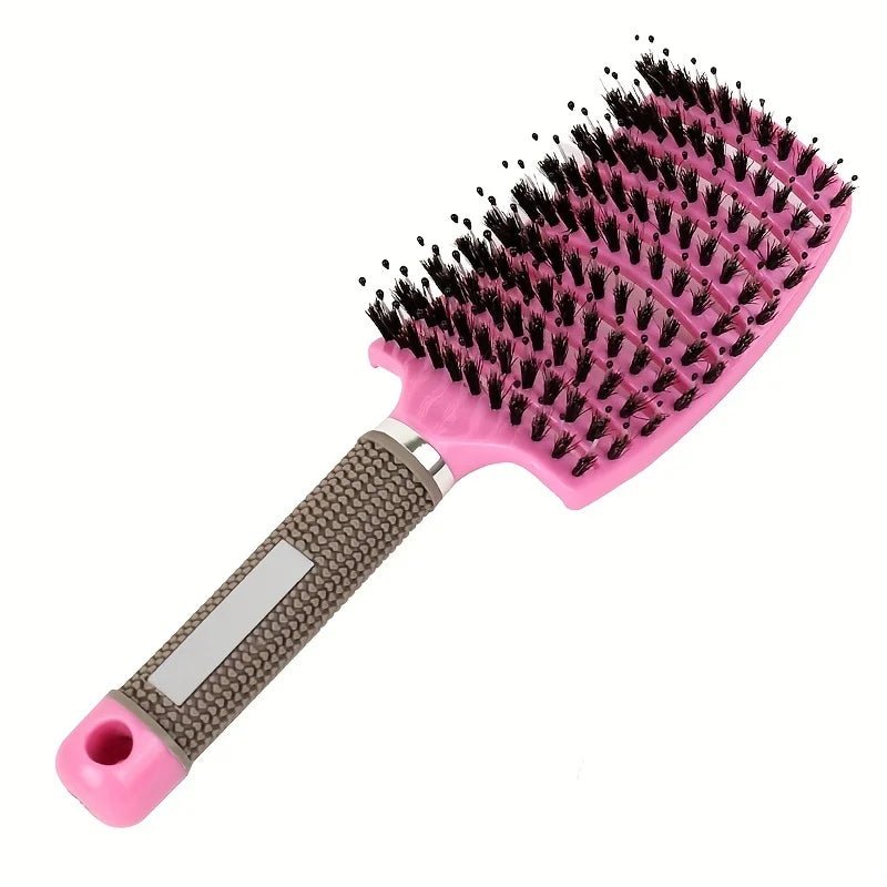 Plastic Scalp Massage Brush For Wet Curly Hair Magic Detangling Tool With Ergonomic Grip — Clear | KIMLUD