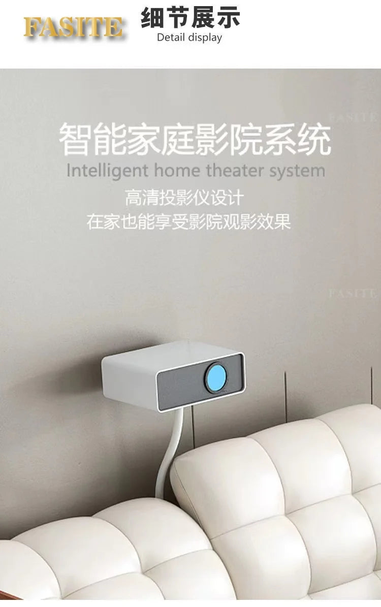 Genuine Leather Bed Tech Smart Multifunctional Massage, Bluetooth Speaker, Air Cleaner — White | KIMLUD