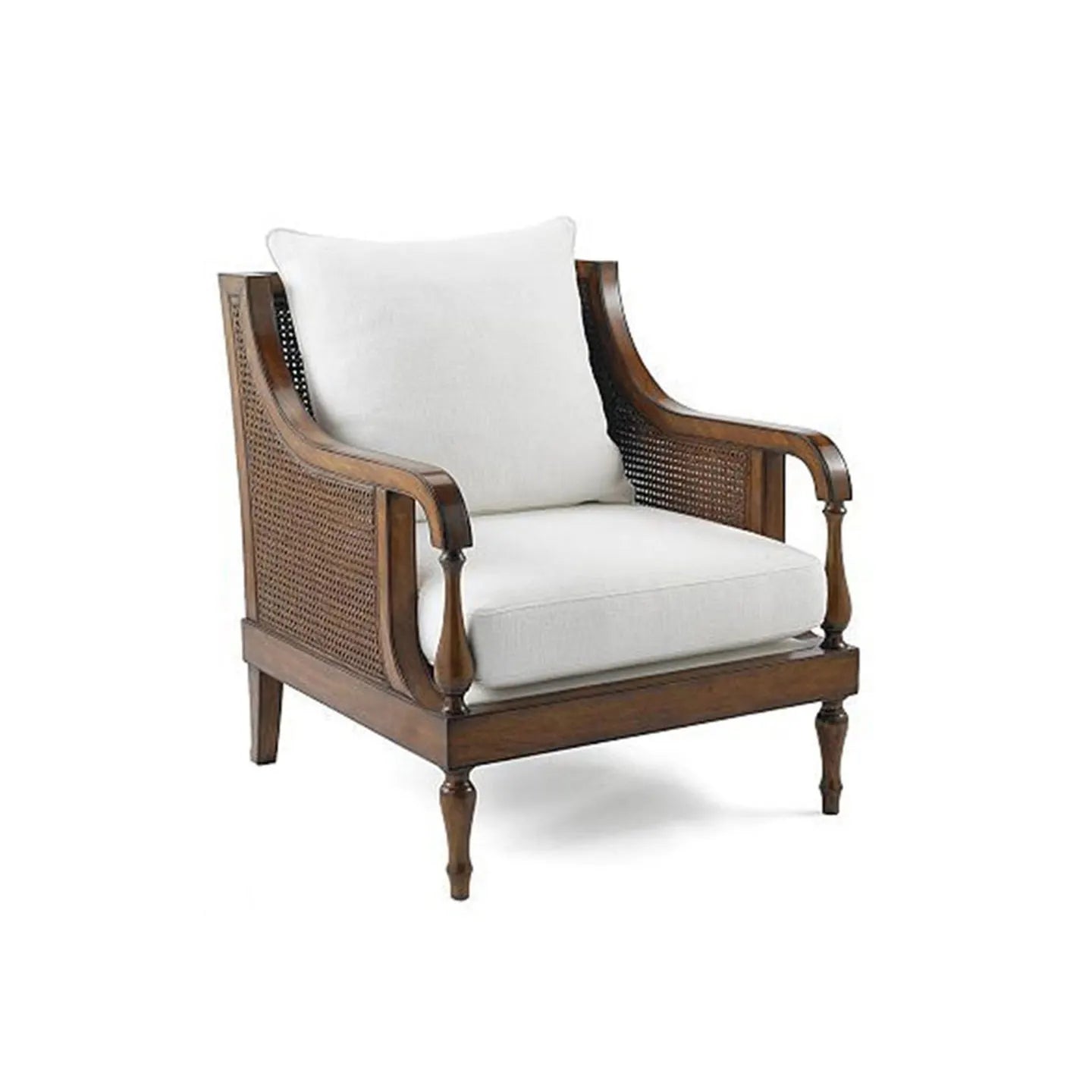 LXC solid wood braided rattan sofa chair retro old living room balcony single studio design sofa