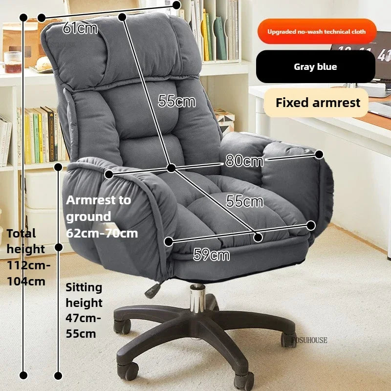 Fabric Swivel Office Chair With Backrest — Dove Gray | KIMLUD