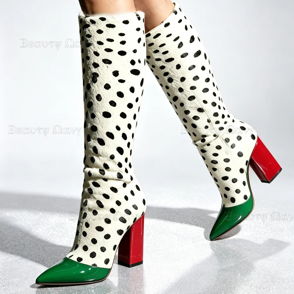 Leopard Print Boots – Pointed Toe – Green | KIMLUD