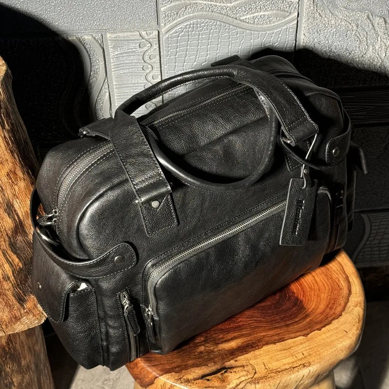 Vintage Genuine Leather Suitcases — Vegetable-Tanned | KIMLUD
