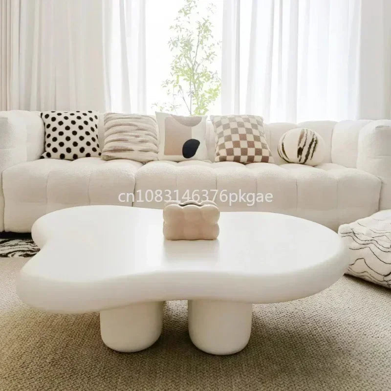 Cream Simple Modern Tea Coffee Table Clouds Tea Table House Lonely Wind Nordic Home Living Room Small Apartment Shaped Furniture
