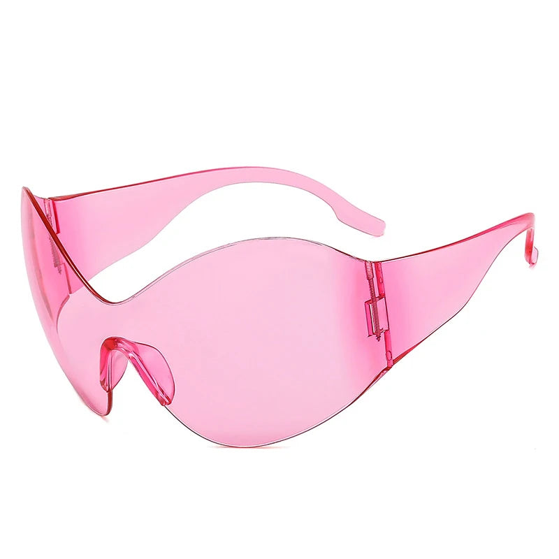 Sunglasses Oversized Punk Plastic Frame — Black | KIMLUD