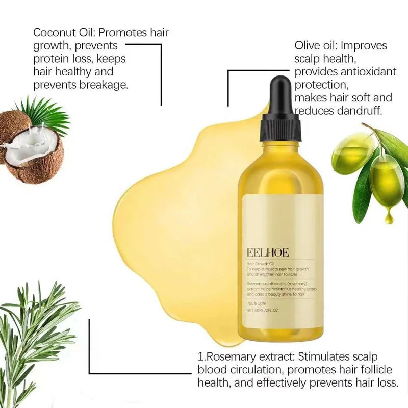 Herbal Rosemary Nourishing Hair Growth Oil — Yellow | KIMLUD