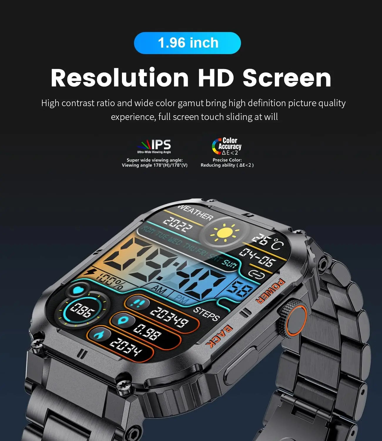 LIGE Outdoor Sports Fitness Smartwatch For Men 1.96 Inch Screen Bluetooth Calling Waterproof Watches Blood Oxygen Reloj Hombre