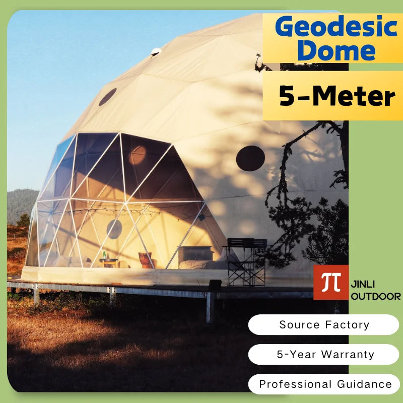 Free Global Shipping 5 Meters Diameter Geodesic Dome Tent 1-2 People Spherical Tent Hotel Resort Outdoor Luxury Glamping Dome