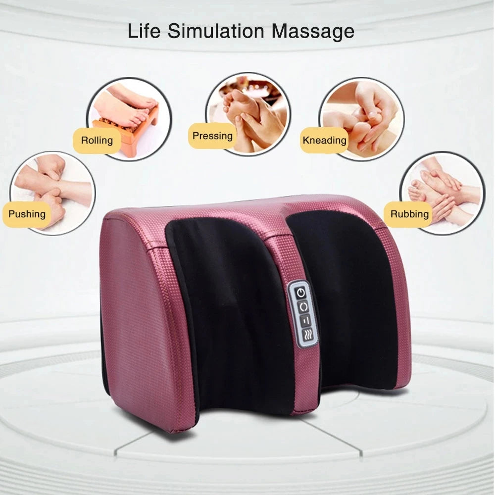 Shiatsu Foot Massager With Heated Rollers — Deep Burgundy | KIMLUD