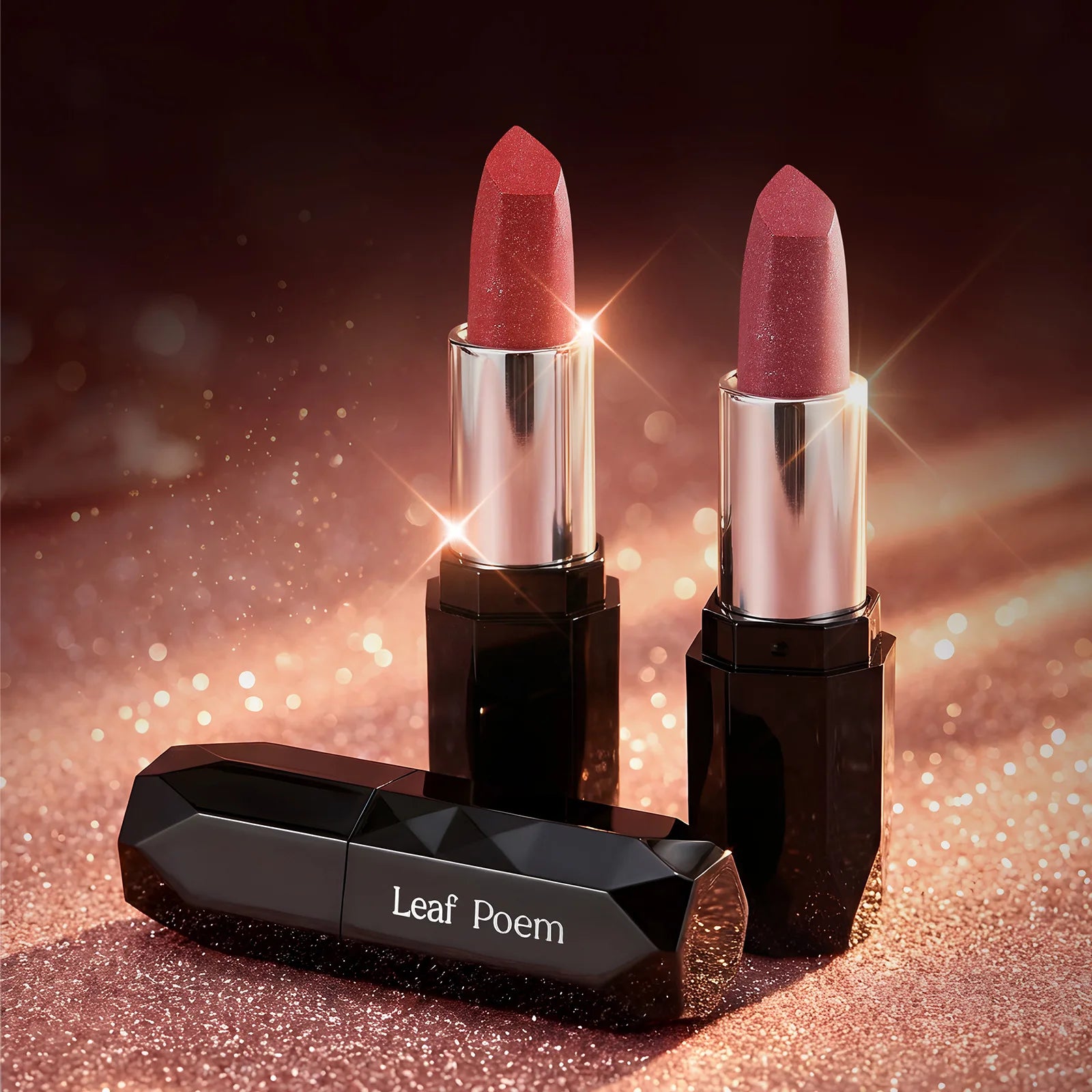 Pearlescent Glitter Matte Lipstick Diamond Shine — Nude Pink | KIMLUD