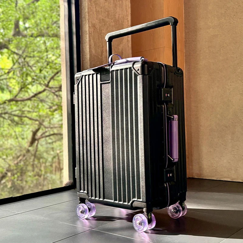 Women's Wide-Tube Telescopic Handle Luggage 2025 New Style 20-inch Carry-On Suitcase
