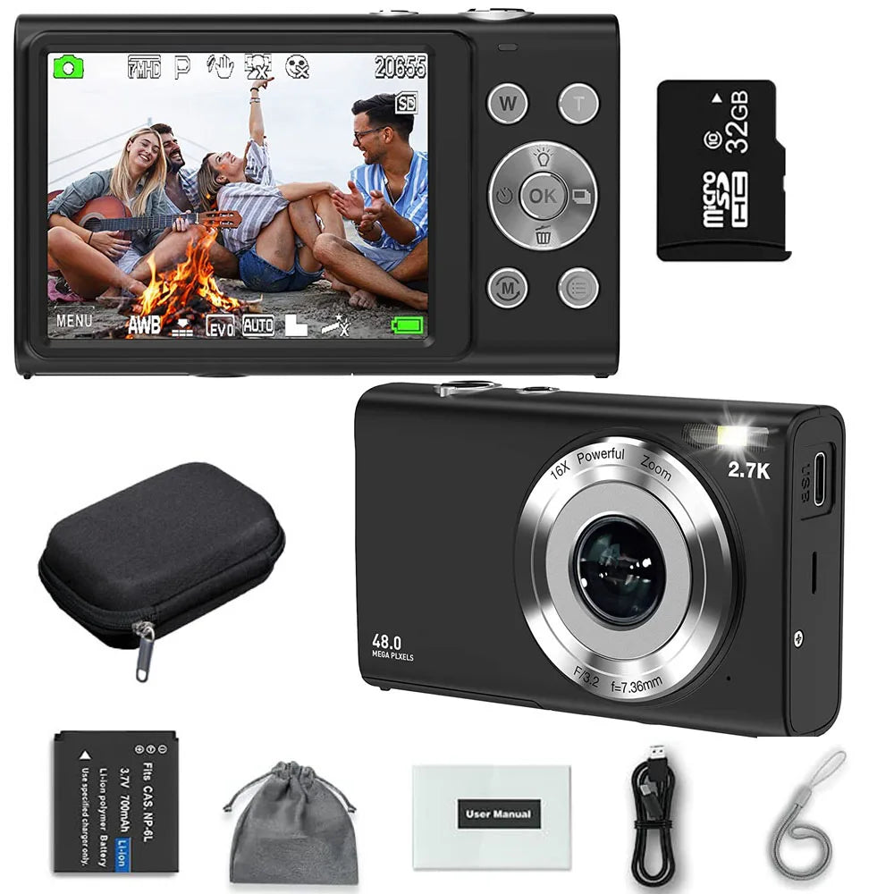 Plastic Vlogging Camera 4K Autofocus — Pink | KIMLUD